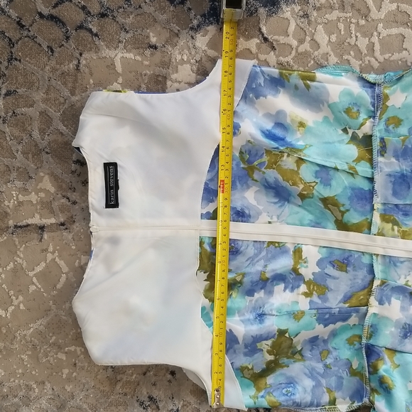 Karin Stevens blue floral dress.  Size 12 - Picture 4 of 7